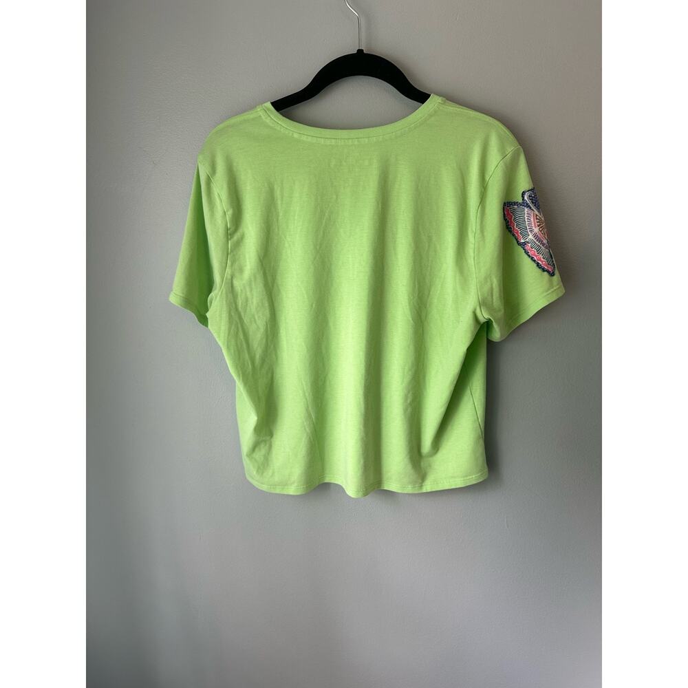 Outdoor Voice Bright Green Cropped Tee with Butterfly Size Medium - Picture 3 of 5